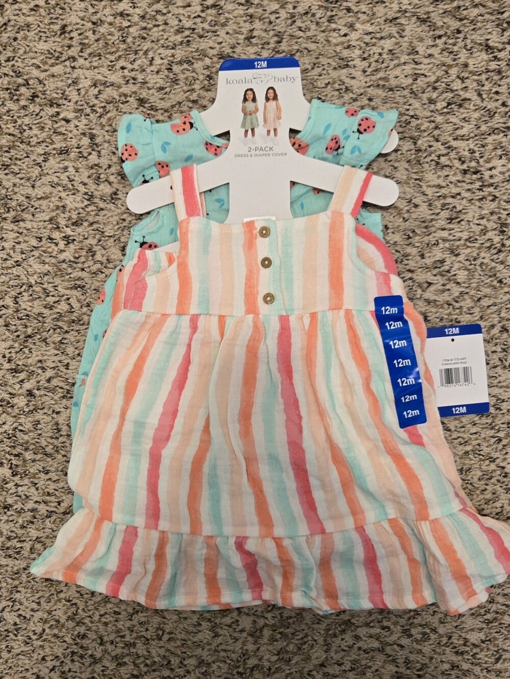 Koala Baby 2 Pack Dress & Diaper Cover size 12M NWT Pink And Blue